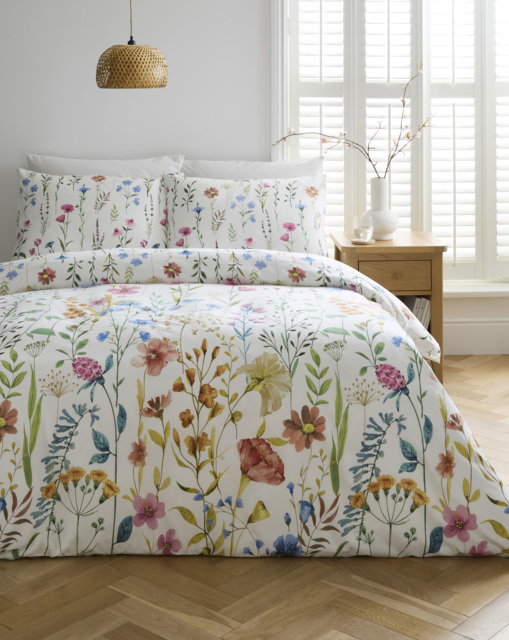 Julipa Balmoral Floral Duvet Set White - Julipa - Size: SINGLE - image 1
