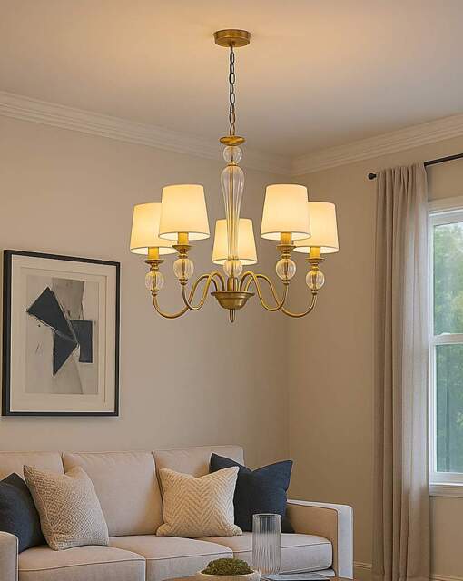 5 Arm Ceiling Light Cream - Searchlight - image 1