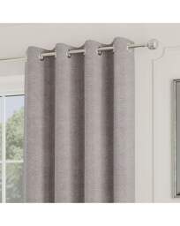 Royal Luxury Boucle Eyelet Curtains Silver - Enhanced Living - Size: 167 x 137cm - thumbnail 1