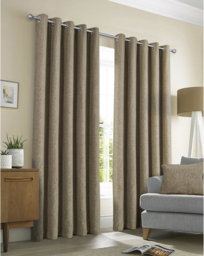 Sundour Amberley Eyelet Curtains Earth - Sundour - Size: 168 x 137cm - thumbnail 1