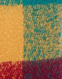 Bright Check Faux Mohair Fringed Cushion Multi - JD Williams - Size: 43X43 - thumbnail 5