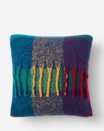 Bright Check Faux Mohair Fringed Cushion Multi - JD Williams - Size: 43X43 - thumbnail 4