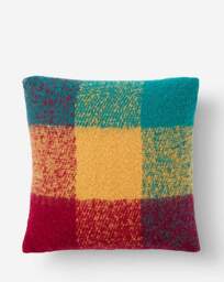 Bright Check Faux Mohair Fringed Cushion Multi - JD Williams - Size: 43X43 - thumbnail 2