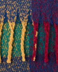 Bright Check Faux Mohair Fringed Cushion Multi - JD Williams - Size: 43X43 - thumbnail 3