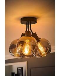 Bellamy Black Glass Bubble Ceiling Light Black - ValueLights - thumbnail 4