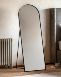 Holworth Cheval Mirror Black Black - Gallery Direct - thumbnail 1