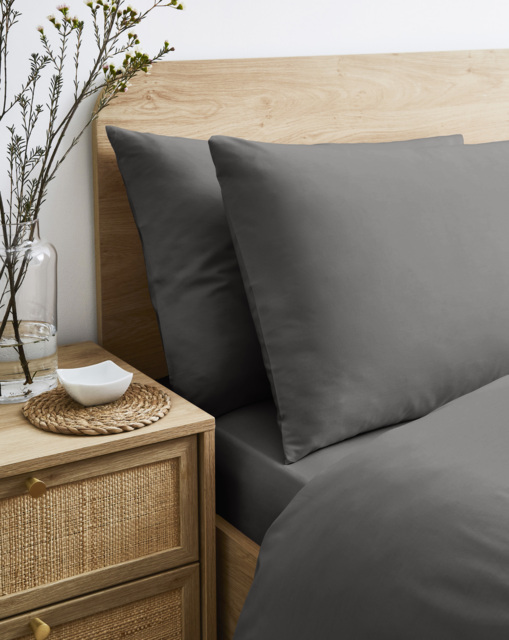Pure Cotton 200TC Pillow Cases Charcoal - JD Williams - Size: PAIR - image 1