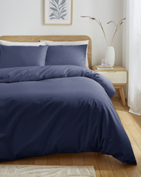 Non Iron Plain Dye Duvet Cover Navy - JD Williams - Size: SINGLE