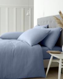 Catherine Lansfield Cotton Duvet Set Lansfield Blue - Catherine Lansfield - Size: SINGLE - thumbnail 1