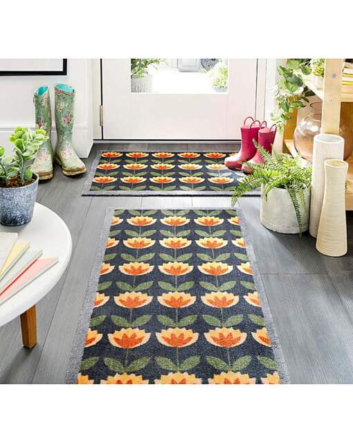 My Mat Retro Floral Washable Doormat Multi - My Mat - Size: 50X75 - image 1