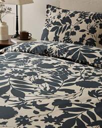Silhouette Floral Duvet Set Oyster/Black - JD Williams - Size: SINGLE - thumbnail 3