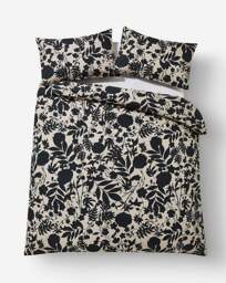 Silhouette Floral Duvet Set Oyster/Black - JD Williams - Size: SINGLE - thumbnail 2