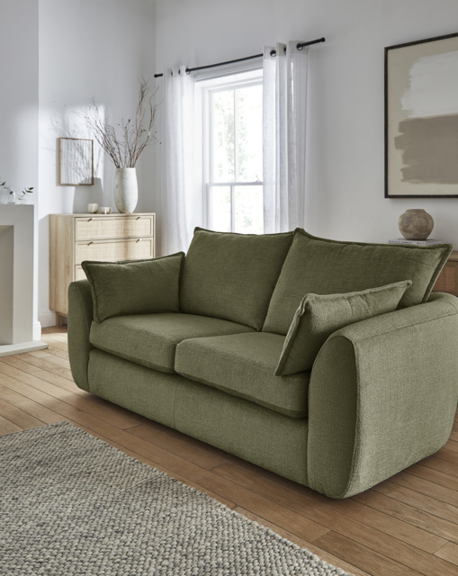 Finch Chenille 3 Seater Sofa Green - JD Williams - image 1