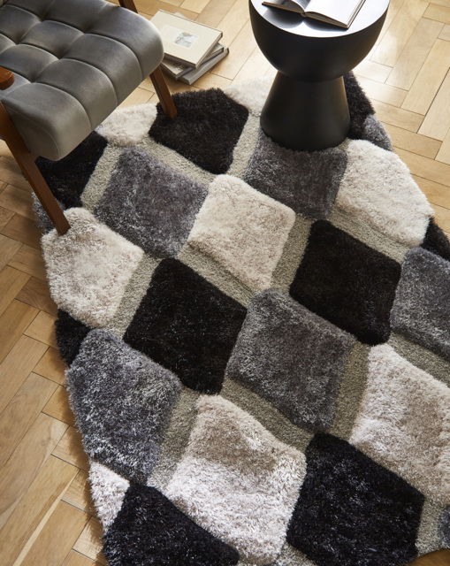 Geo Shaggy Cosy Rug Grey - Origins - Size: 60X110 - image 1