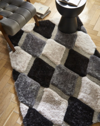Geo Shaggy Cosy Rug Grey - Origins - Size: 60X110 - thumbnail 1