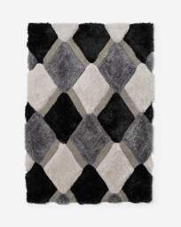 Geo Shaggy Cosy Rug Grey - Origins - Size: 60X110 - thumbnail 3