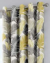 Tropical Eyelet Curtains in Multi Ochre - Fusion - Size: 168 x 229cm - thumbnail 2