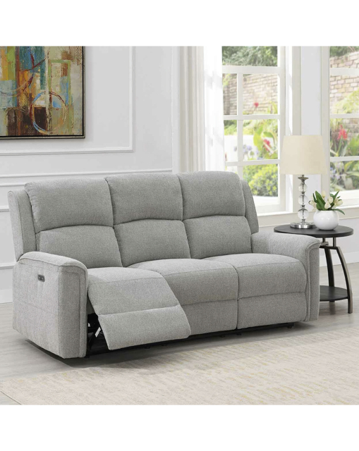 Croston Recliner Three Seater Sofa Light Grey - image 1
