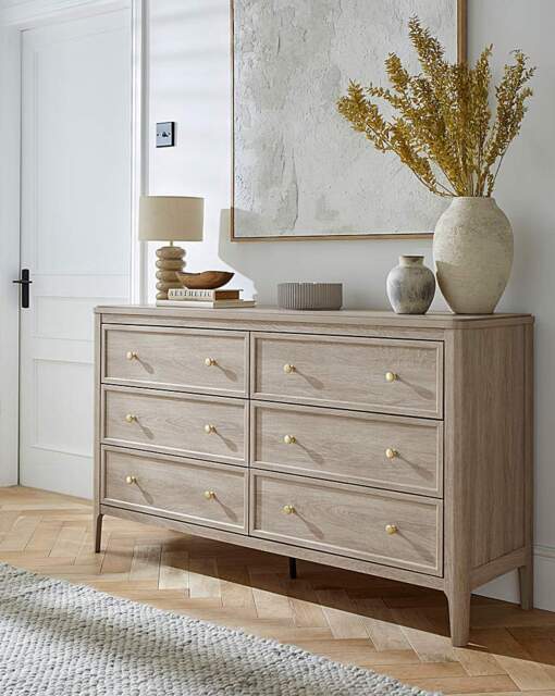 Charlotte Large Chest of Drawers Washed OAK - Julipa - image 1