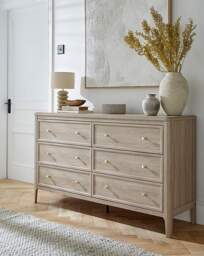 Charlotte Large Chest of Drawers Washed OAK - Julipa - thumbnail 1