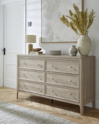 Charlotte Large Chest of Drawers Washed OAK - Julipa