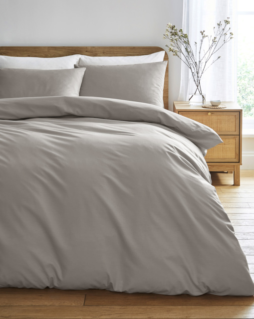 Pure Cotton 200TC Duvet Cover Grey - JD Williams - Size: KING - image 1