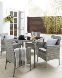 Corfu 4 Seat Dining Set Grey