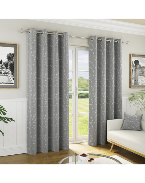 Tivoli Thermal Blackout Curtains Grey - Enhanced Living - Size: 168 x 137cm - image 1