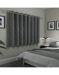Tivoli Thermal Blackout Curtains Grey - Enhanced Living - Size: 168 x 137cm - thumbnail 2