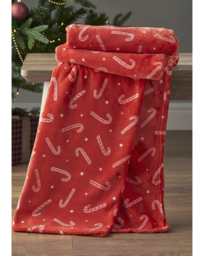 Catherine Lansfield Candy Cane Throw RED - Catherine Lansfield - Size: 130X170 - thumbnail 1