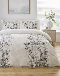 Greyscale Bird Cotton Duvet Cover Set Grey - JD Williams - Size: KING