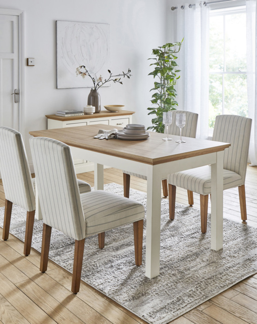 Julipa Ashford Table and 4 Everly Chairs Cream/Natural - Julipa - image 1