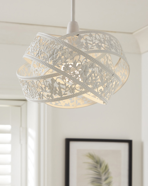 Matte White Fretwork Shade White - Searchlight - image 1
