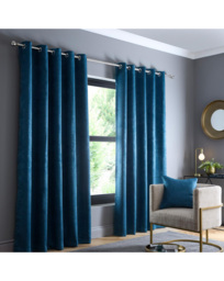 Strata Eyelet Curtains Teal - Fusion - Size: 168 x 229cm