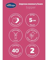Silentnight 5cm Memory Foam Topper White - Silentnight - Size: DOUBLE - thumbnail 3