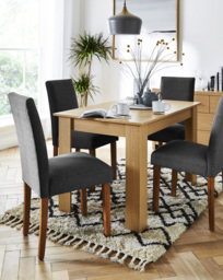 Dakota Table with 4 Ava Fabric Chairs Oak/Charcoal - thumbnail 1
