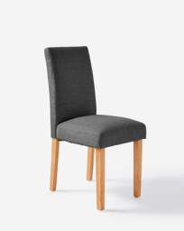 Dakota Table with 4 Ava Fabric Chairs Oak/Charcoal - thumbnail 2