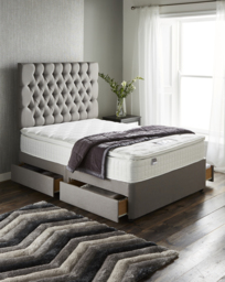 Silentnight Romano Fabric Headboard- Fab Grey - Silentnight - Size: DOUBLE