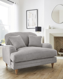 Azra Chenille Snuggle Chair Silver - JD Williams - thumbnail 1