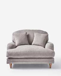 Azra Chenille Snuggle Chair Silver - JD Williams - thumbnail 2