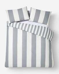 Joanna Hope Stripe Duvet Set White/Grey - Joanna Hope - Size: SINGLE - thumbnail 4