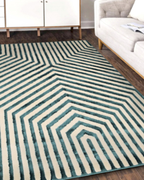 Brio Linear Textured Rug Teal - Homemaker - Size: 160X230