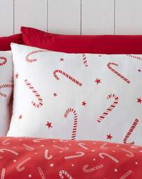 CL Christmas Candy Cane Duvet Set White - Catherine Lansfield - Size: KING - thumbnail 2