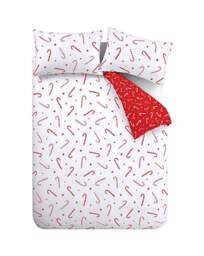 CL Christmas Candy Cane Duvet Set White - Catherine Lansfield - Size: KING - thumbnail 4