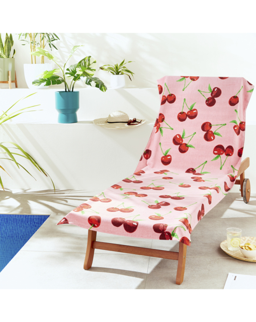 Catherine Lansfield Cherries Sun Lounger Pink - Catherine Lansfield - image 1