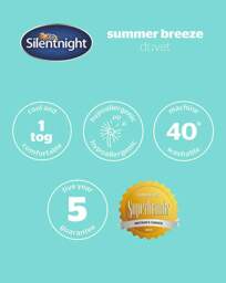 Silentnight Light 1 Tog Duvet White - Silentnight - Size: DOUBLE - thumbnail 2