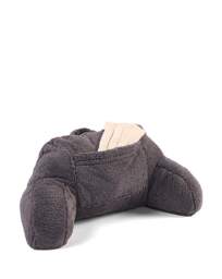 Heated Teddy Fleece Cuddle Cushion Charcoal - Huggleland - Size: ONE SIZE - thumbnail 2
