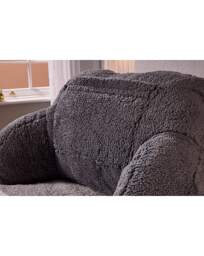 Heated Teddy Fleece Cuddle Cushion Charcoal - Huggleland - Size: ONE SIZE - thumbnail 5