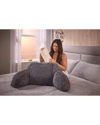 Heated Teddy Fleece Cuddle Cushion Charcoal - Huggleland - Size: ONE SIZE - thumbnail 4