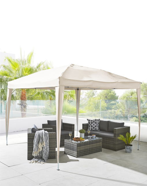 3x3M Pop Up Garden Gazebo Cream - image 1